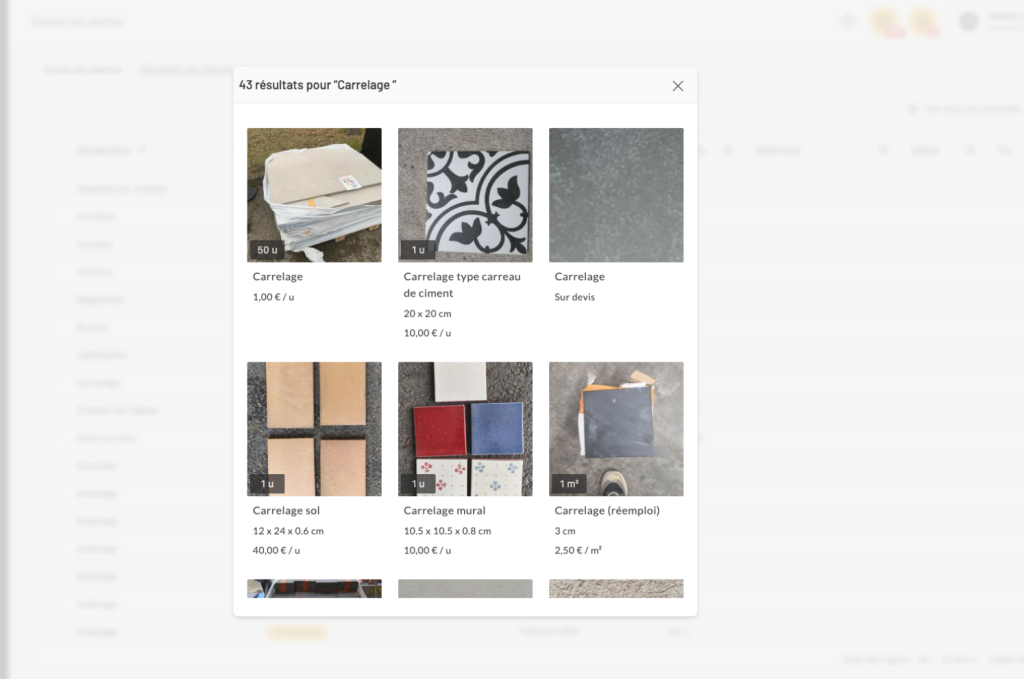 Interface alertes marketplace
